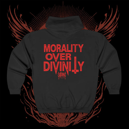 Morality Over Divinity - Full Zip Hooded Sweatshirt