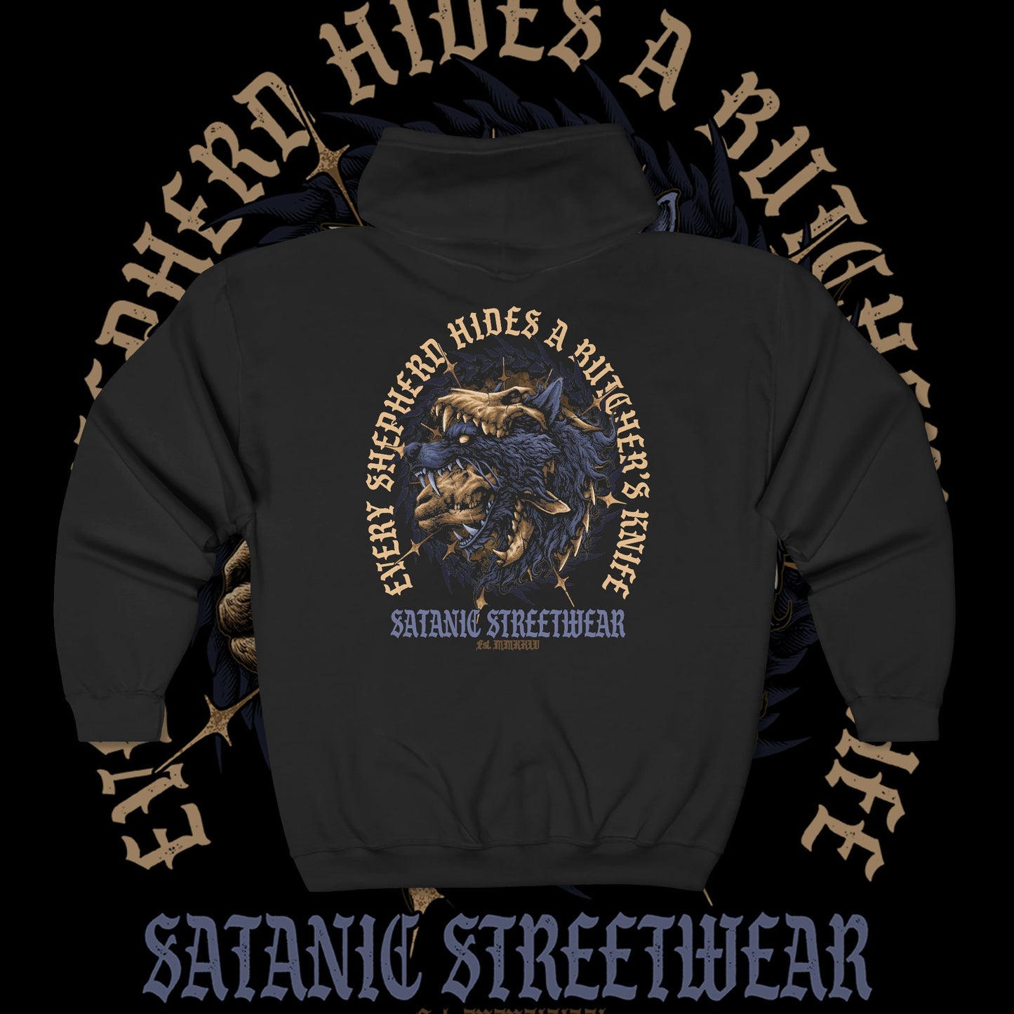 Every Shepherd Hides a Butcher's Knife - Unisex Heavy Blend™ Full Zip Hooded Sweatshirt