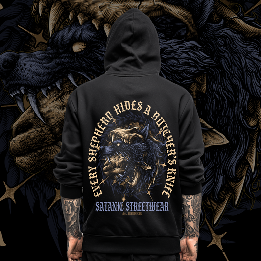 Every Shepherd Hides a Butcher's Knife - Unisex Heavy Blend™ Full Zip Hooded Sweatshirt